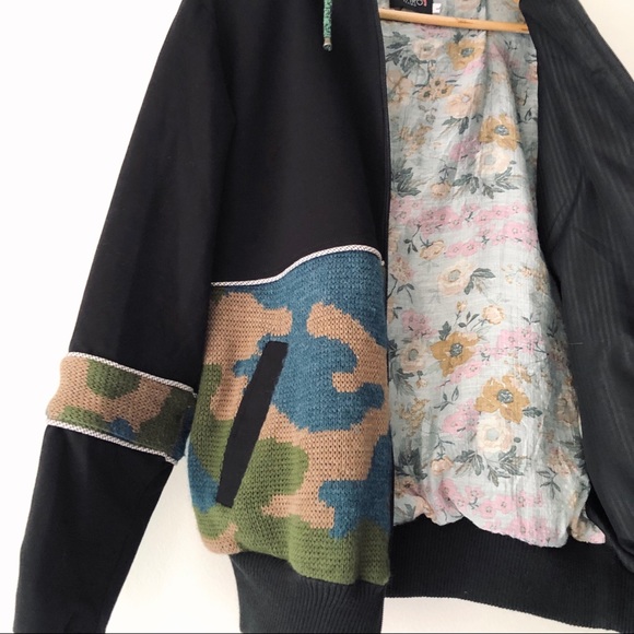 Knit Camo Patchwork Hoodie - Picture 5 of 6